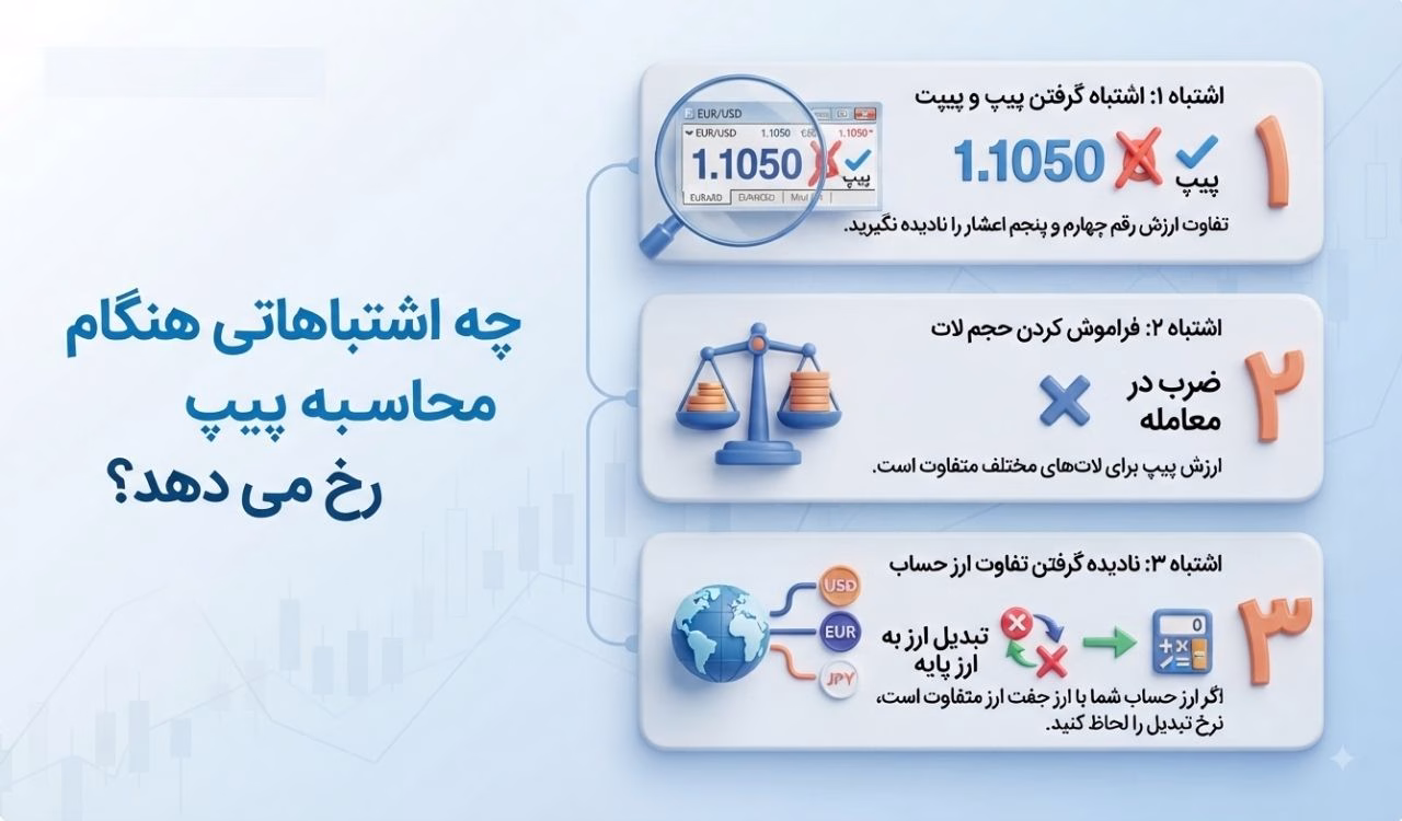 چه اشتباهاتی هنگام محاسبه پیپ رخ می دهد؟